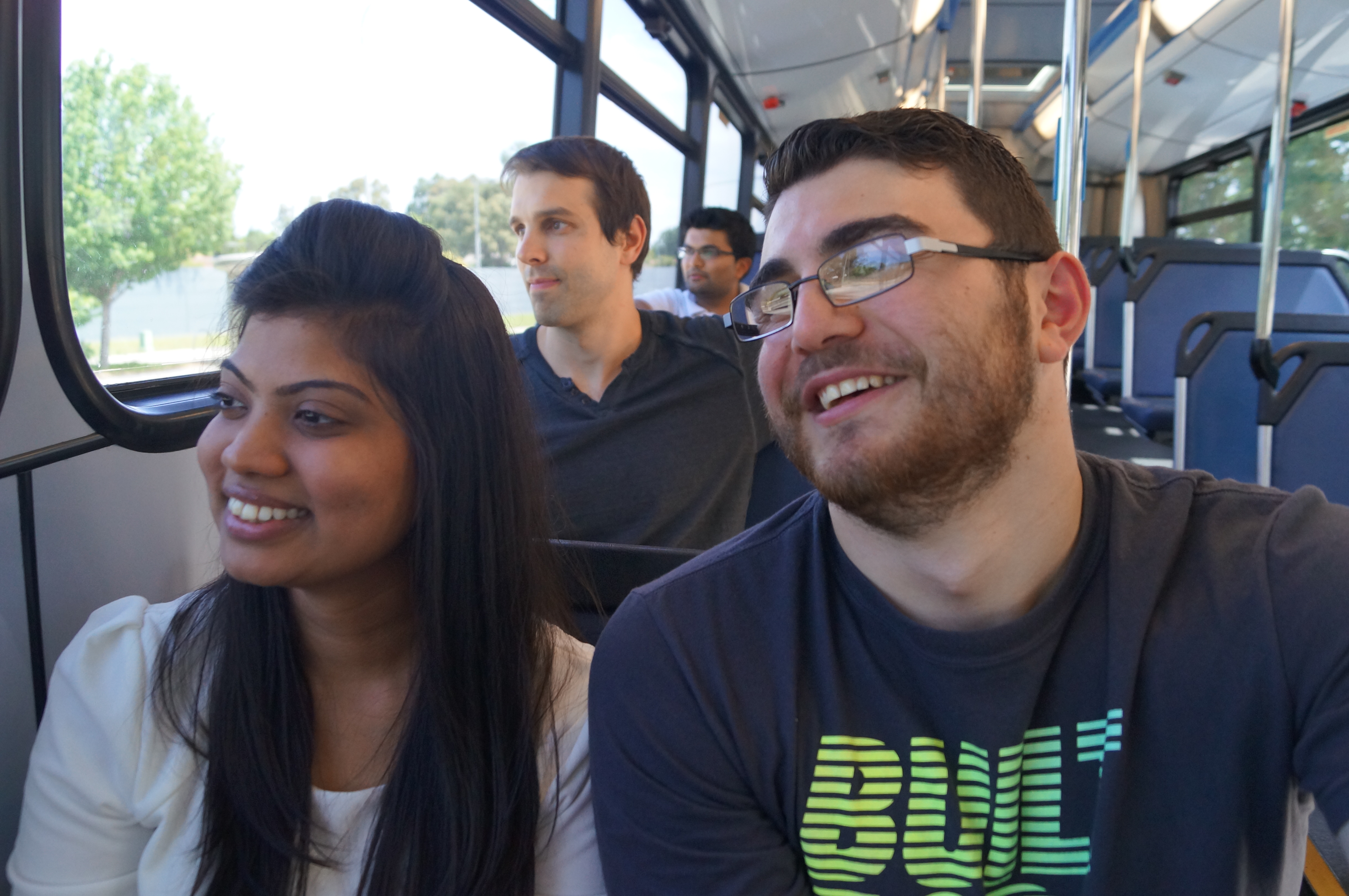 Passengers travelling on a bus without a face mask
